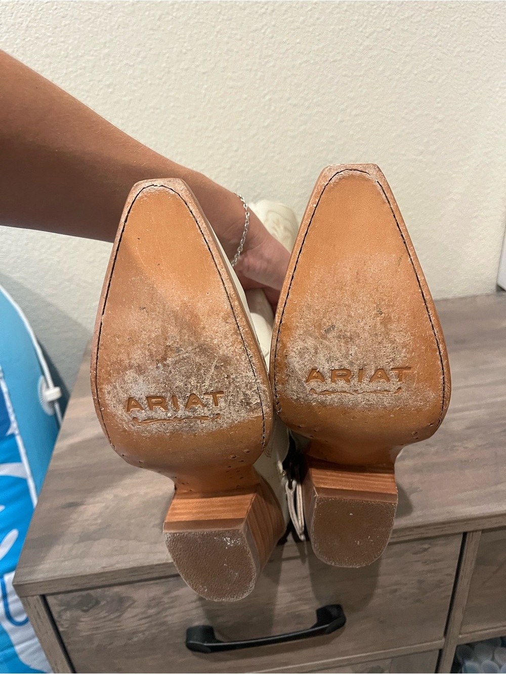 ARIAT CASANOVA BLANCO WHITE SNIP TOE TALL COWBOY BOOTS - Picture 7 of 7
